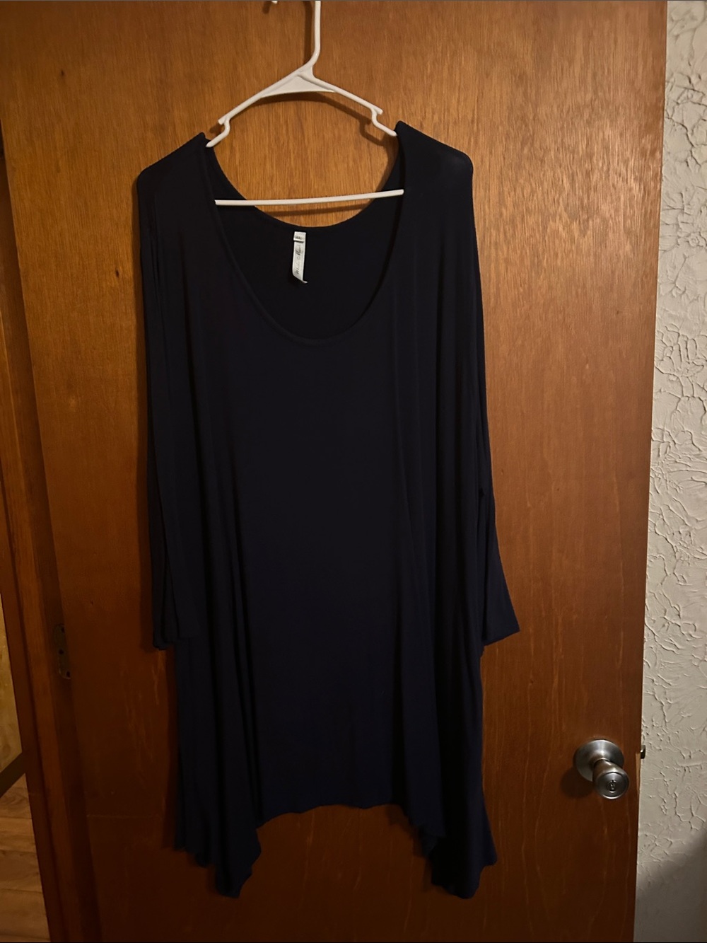 White Mark Navy Scoop Neck Swing Tunic